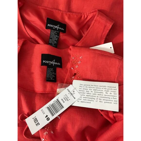 Positive Attitude Jacket Dress Ankle Length Embellished Sz 10P NWT Vintage - Picture 9 of 9